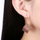 Yellow Gold Plated Earrings Drop Dangle Fish Hook Clasp L643