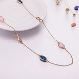 Yellow Gold Plated Necklace Chain  AAA Zirconia Blue Lobster Clasp B390