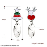 Enamel Stud Earrings Christmas Reindeer Rudolph Christmas Tree 37x13mm P134