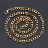 304 Stainless Steel Curb Twisted Chain Necklace Lobster Gold 18-26" 3.5mm  A420