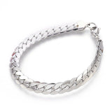 Stainless Steel Curb Chain Bracelet Lobster Clasp Silver Gold 8" 8.5x2mm P239