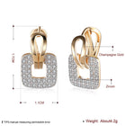 Platinum Plated Earrings  Drop Dangle AAA Zirconia Latch Back Clasp L577