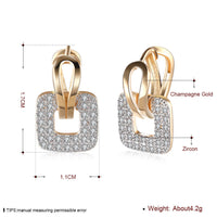 Platinum Plated Earrings  Drop Dangle AAA Zirconia Latch Back Clasp L577