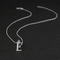 Sterling Silver Plated Necklace Women Pendant Initial Letter Alphabet B375