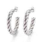 Stainless Steel Hoop Earring Hypoallergenic Ear Twisted Ring Gold Silver Z281