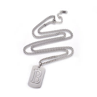 Stainless Steel Initial Pendant Necklace Lobster Chain Alphabet Letter 27" A385