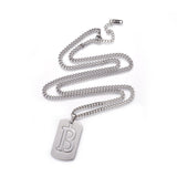 Stainless Steel Initial Pendant Necklace Lobster Chain Alphabet Letter 27" A385