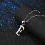 Sterling Silver Plated Necklace Women Pendant Initial Letter Alphabet B375