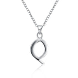 Sterling Silver Plated Necklace Women Pendant Initial Letter Alphabet B375