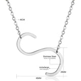 Stainless Steel Women's Unisex 18 Inch Necklace Pendant Letter Lobster Clasp S1