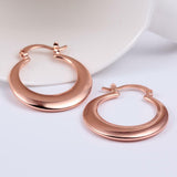 Rose Gold Latch Back Hoop Bali Earrings L125