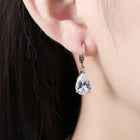 Yellow Gold Platinum Plated Earrings Drop Dangle Zirconia L585
