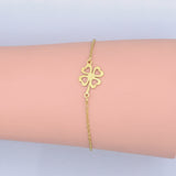 Stainless Steel Link Bracelet Lobster Clasp Clover Gold Silver Adjustable P265