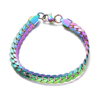 Stainless Steel Cuban Bracelet Lobster Multi-color 7" 6.3mm Z200