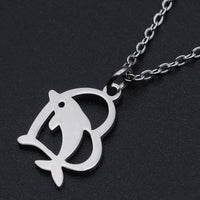 Stainless Steel Pendant Necklace Lobster Heart Dolphin Silver 15.7" 1.5mm Z597