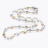 Stainless Steel Chain Necklaces Lobster Star Silver 17.7 inches 45cm Z646