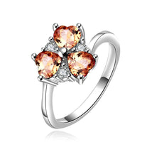 Sterling Silver Plated Heart CleverZirconia Flower Band Ring Size 8 B143