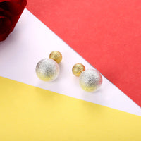 Rose Yellow Gold Platinum Plated Earrings Stud Push Back Clasp L642