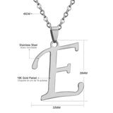 Stainless Steel Women's Unisex 18 Inch Necklace Pendant Letter Lobster Clasp S2