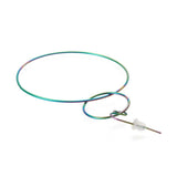 Stainless Steel Dangle Earrings Plastic Ear Nuts Ring Rainbow 75mm 0.6mm Z319