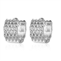 Platinum Gold Hoop Earrings 14x15x8mm  1mm P186