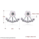 Yellow Gold Platinum Plated Earrings Drop Dangle AAA Zirconia  Stud Clasp L827
