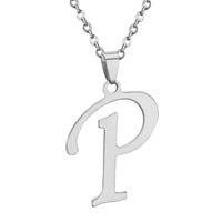 Stainless Steel Women's Unisex 18 Inch Necklace Pendant Letter Lobster Clasp S2