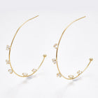 Cubic Zirconia Stud Earrings Real Gold 48x48.5x4.5mm  0.7mm P217