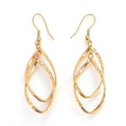 Stainless Steel Dangle Earrings Carved Gold Silver 65mm Pendant 46x19x4mm P155