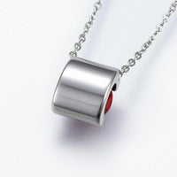 Stainless Steel Set Pendant Necklace Earrings Zirconia Red Gold 17.71" P723