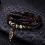 Leather Bracelet Butterfly 8 Inches 15MM Push button  L441