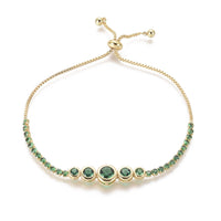 Adjustable Bracelet Slider Bracelet Gold Fuchsia Green Adjustable 8mm Z230