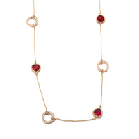 Yellow Gold Plated Necklace Chain AAA Zirconia Red Lobster Clasp B385