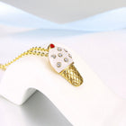 Yellow Gold Plated Necklace Women's Pendant Ice Cream AAA Zirconia Lobster B176
