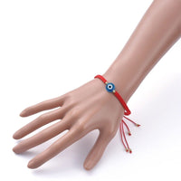 Adjustable Nylon Thread Braided Bead Bracelet Handmade Evil Eye Gold Z143