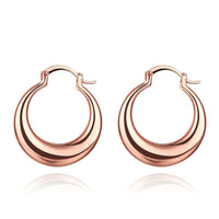 Rose Gold Latch Back Hoop Bali Earrings L125