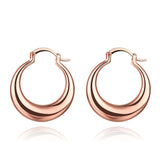 Rose Gold Latch Back Hoop Bali Earrings L125