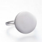 304 Stainless Steel Finger Rings Flat Round Gold Silver Z694