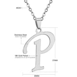 Stainless Steel Women's Unisex 18 Inch Necklace Pendant Letter Lobster Clasp S2