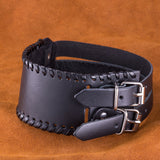 Leather Bracelet  Black Brown 15 Inches 50MM Push button L445