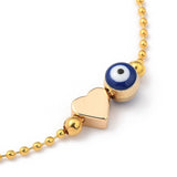 Bead Bracelet Ball Evil Eye Enamel Stainless Steel Lobster Gold Star Heart Z150