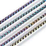 Stainless Steel Box Necklaces Lobster Rainbow Multi-color 19.68'' 50cm Z577