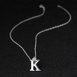 Sterling Silver Plated Necklace Women Pendant Initial Letter Alphabet B375