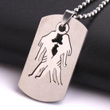 Stainless Steel Pendant 0.912X1.64 Inch Square tags Constellation Necklace B162