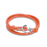 Leather Bracelet Anchor 8 Inches 10MM Hook Clasp L477