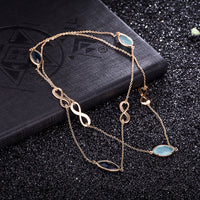 Yellow Gold Plated Necklace Chain  AAA Zirconia Blue Lobster Clasp B390