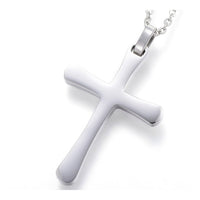 304 Stainless Steel Pendant Necklace Polish Latin Cross Silver Color 19.5"  A254