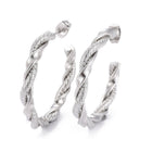 Stainless Steel Half Hoop Earrings Stud  Hypoallergenic Twisted Ring Gold  Z279