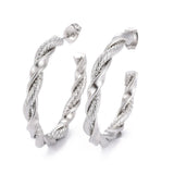 Stainless Steel Half Hoop Earrings Stud  Hypoallergenic Twisted Ring Gold  Z279