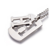 Stainless Steel Initial Pendant Necklace Lobster Chain Alphabet Letter 27" A385